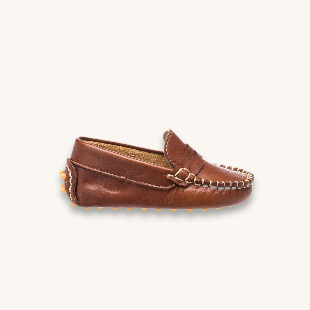 Toddler Logan Loafer | Natural Brown Leather