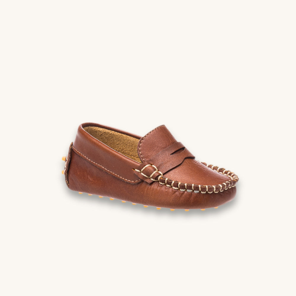 Toddler Logan Loafer | Natural Brown Leather