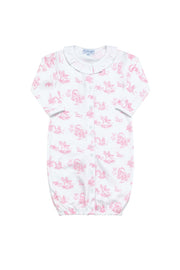 Pink Toile Baby Converter Gown
