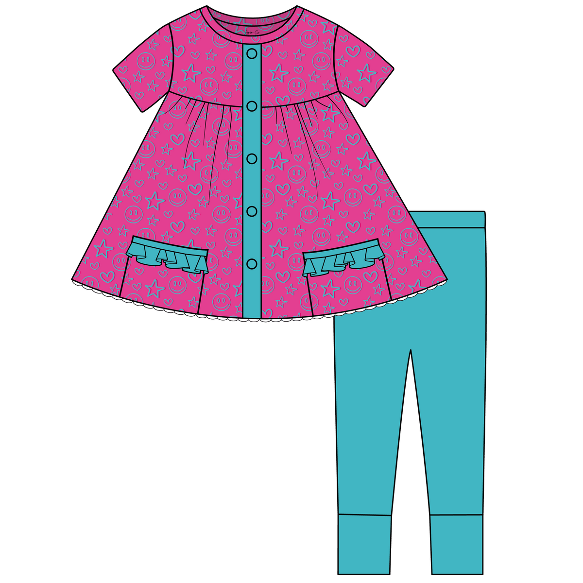 Tobin Bamboo Short Sleeve Tunic + Legging Set (pre-order)