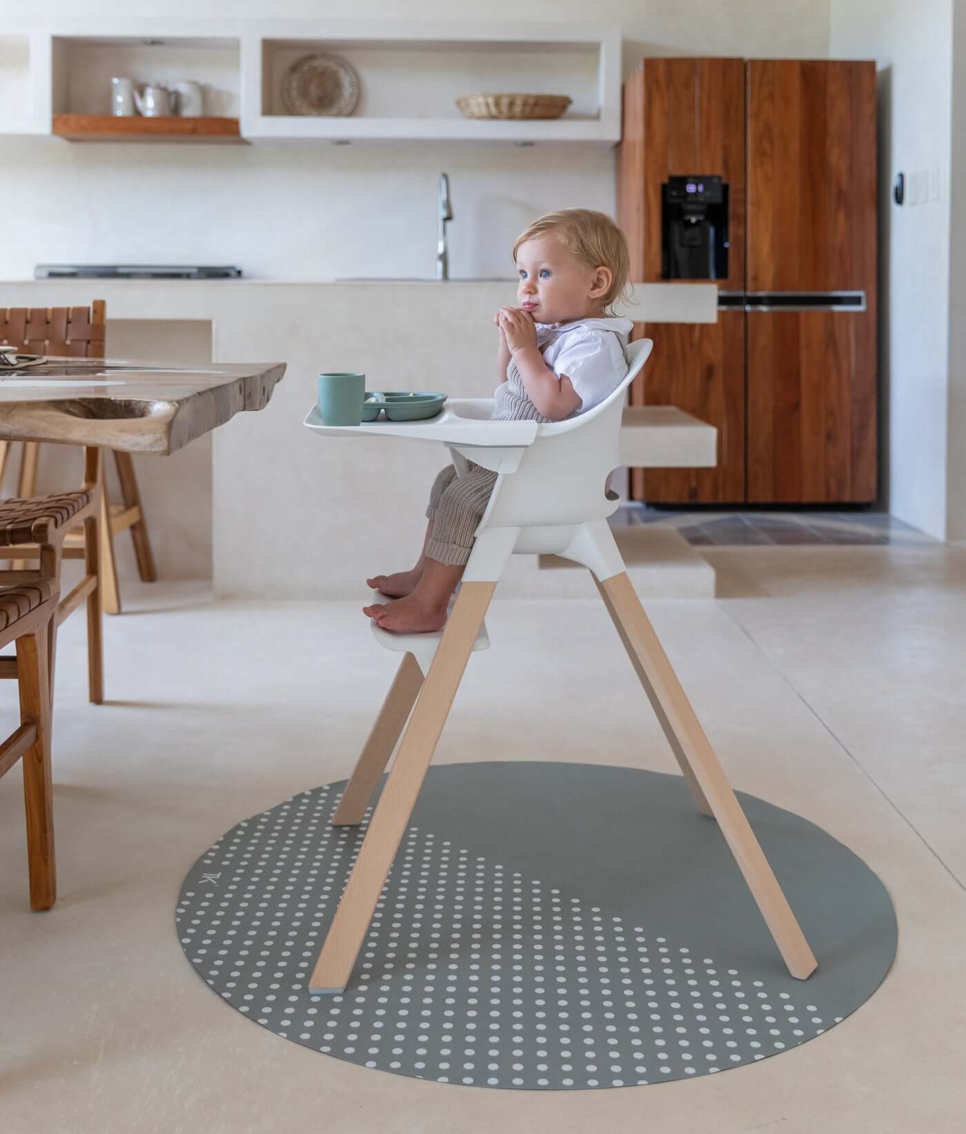 High Chair Splat Mats | Spotted - Moss