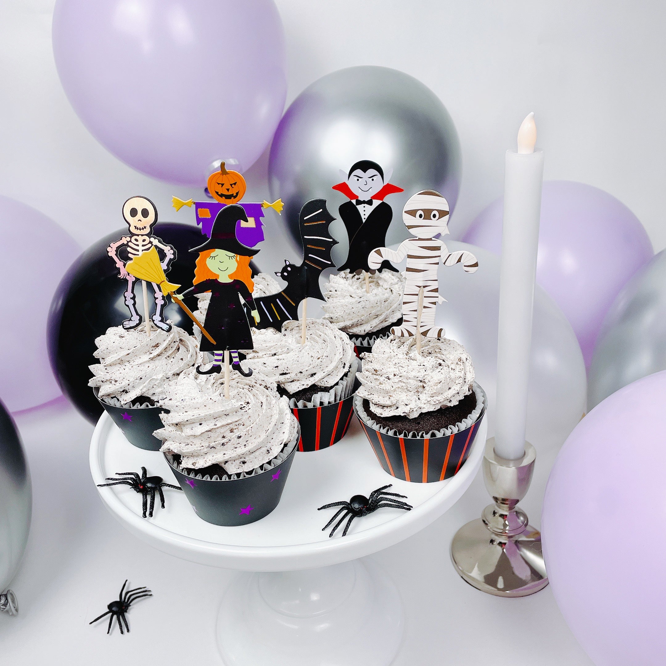 Trick Or Treat Cupcake Toppers & Wrappers, 12 Ct