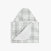 Picnic Gingham Children's Hooded Towel - Green