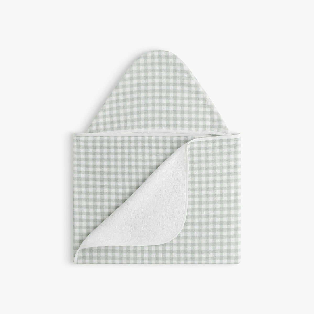Picnic Gingham Children's Hooded Towel - Green