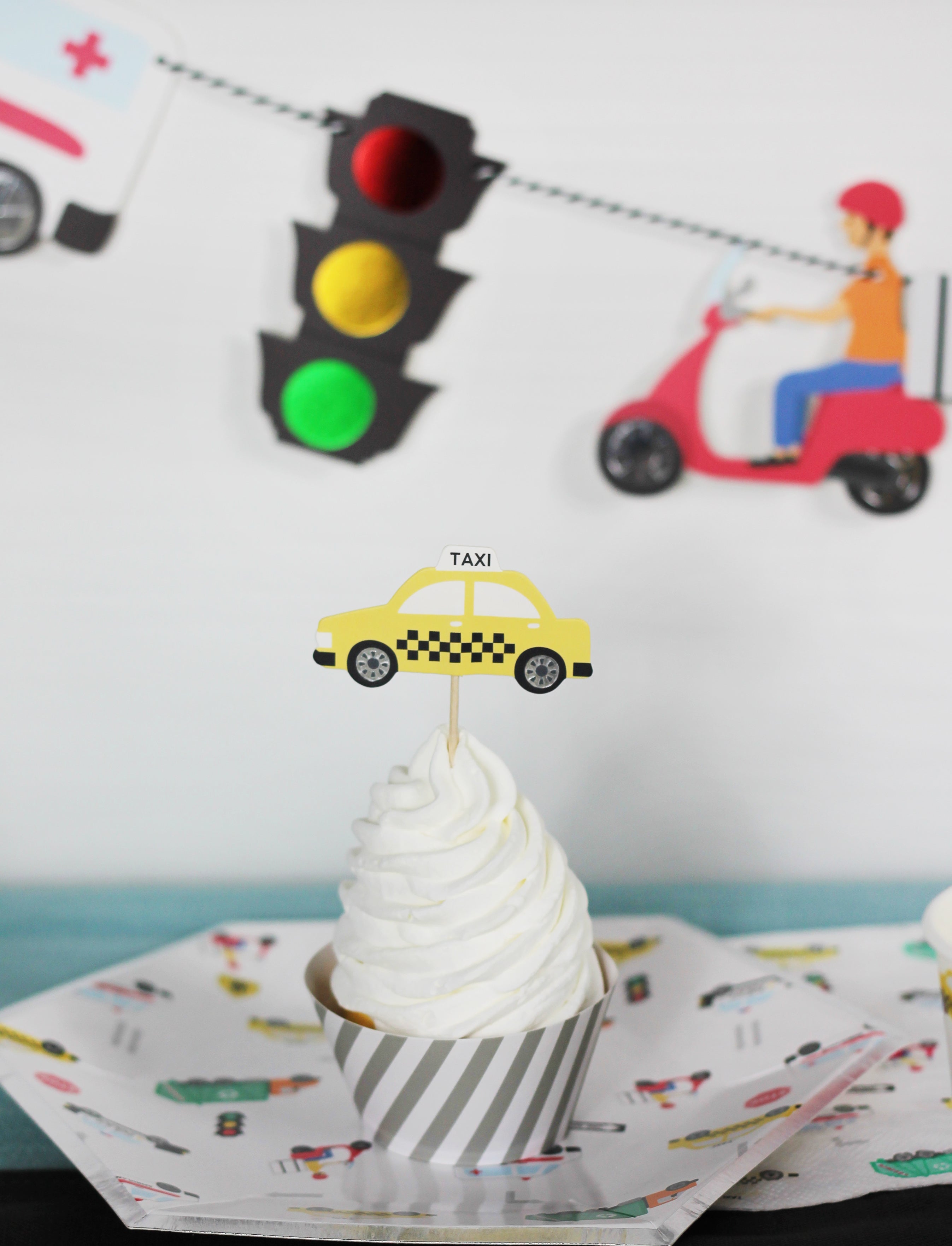 Transportation Cupcake Toppers & Wrappers, 12 Ct