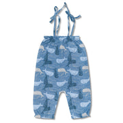 Muslin Tie Shoulder Jumpsuit - Whale Tales