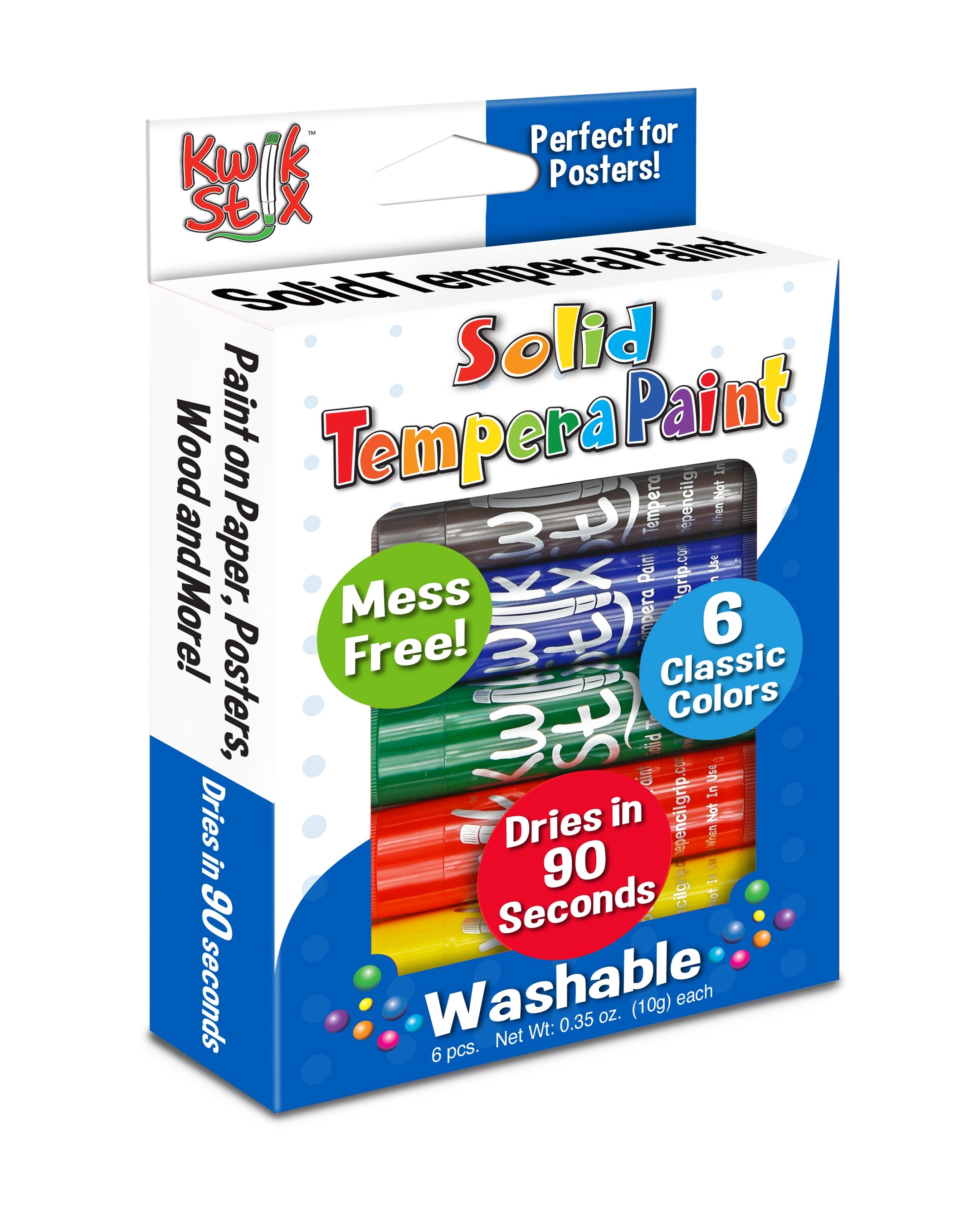 Kwik Stix Paint Sticks, Set Of 6 Classic Colors
