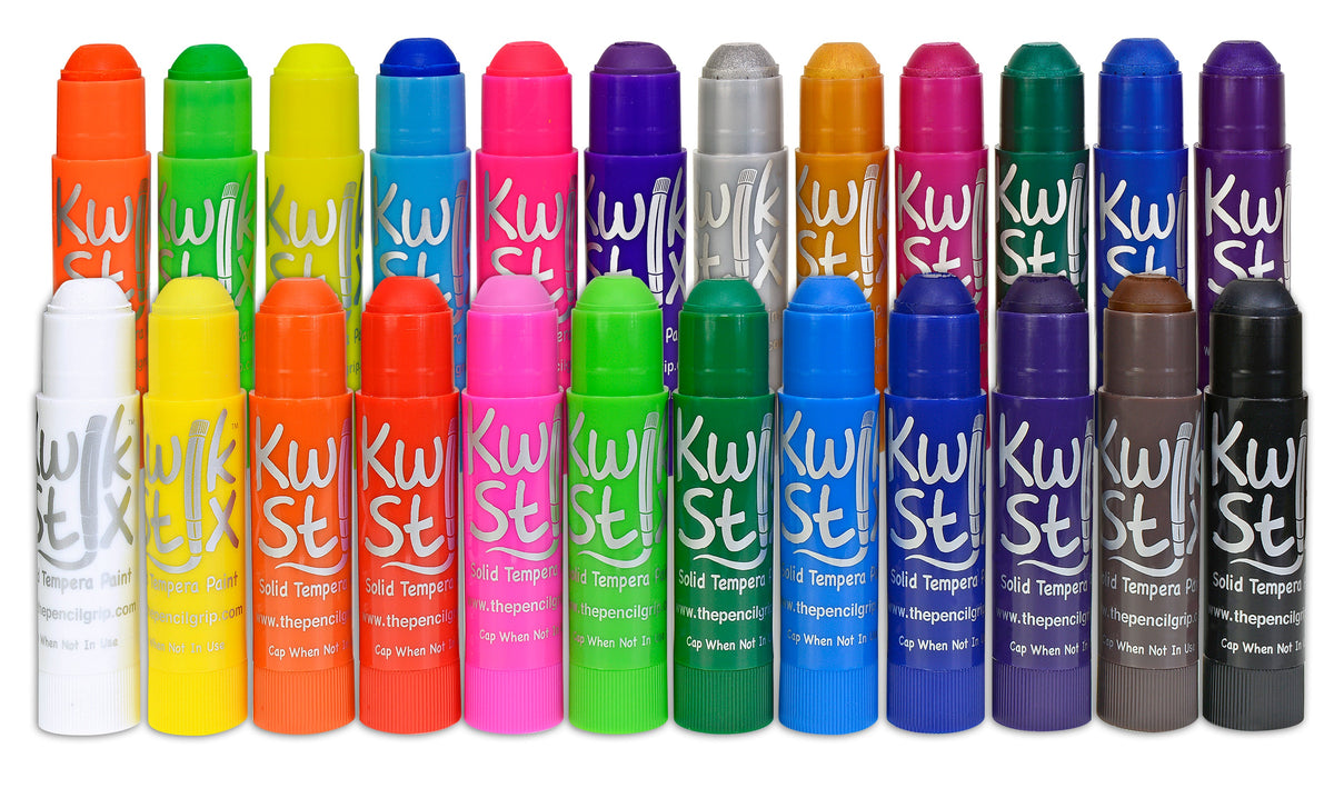 Kwik Stix Paint Sticks, Set Of 24: Classic, Neon & Metallic
