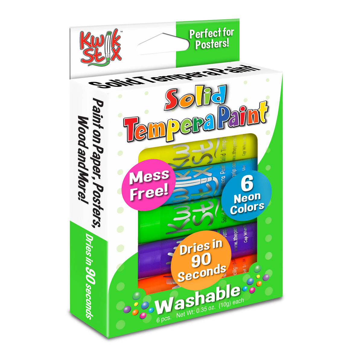 Kwik Stix Paint Sticks, Set Of 6 Neon Colors