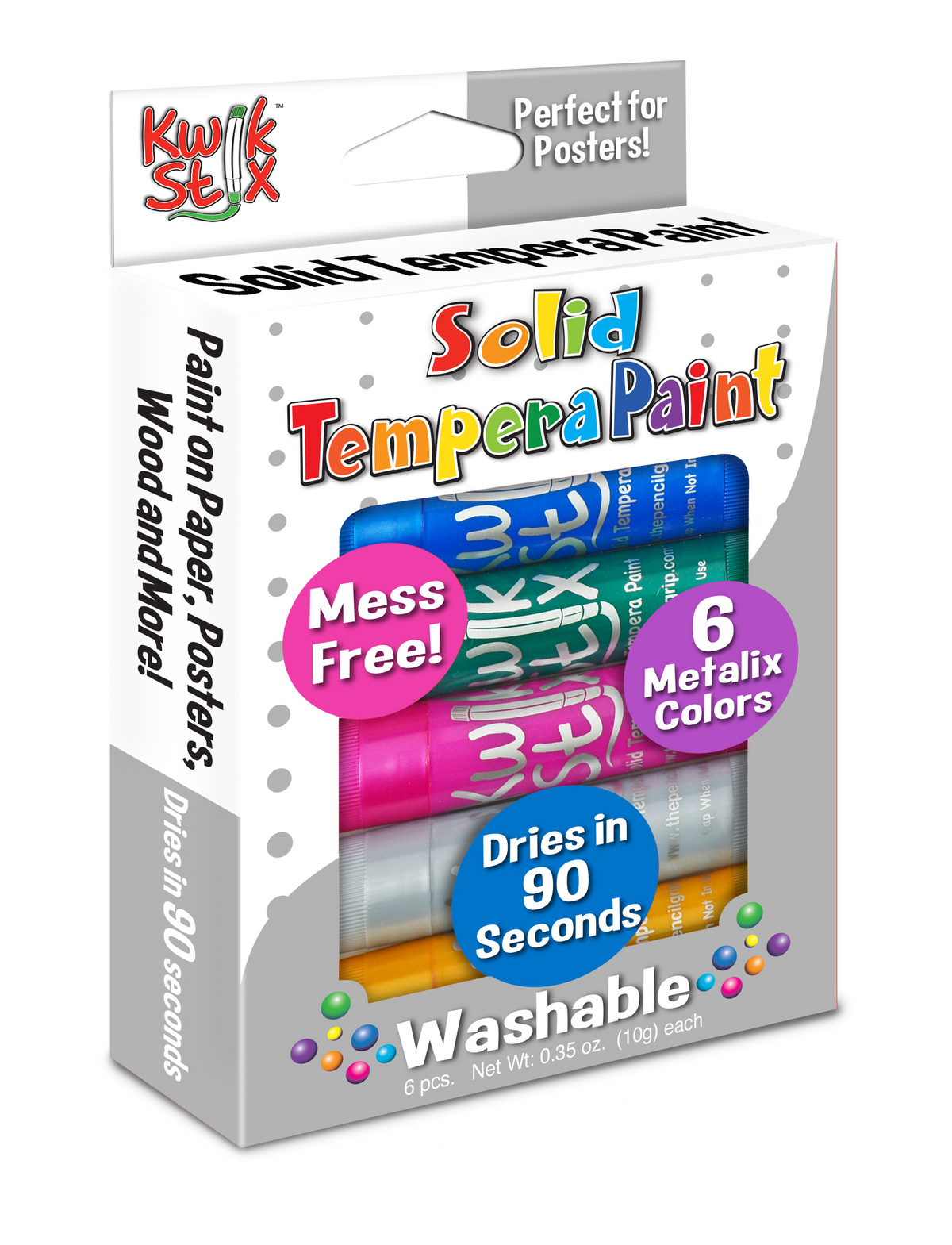 Kwik Stix Paint Sticks, Set Of 6 Metalix Colors