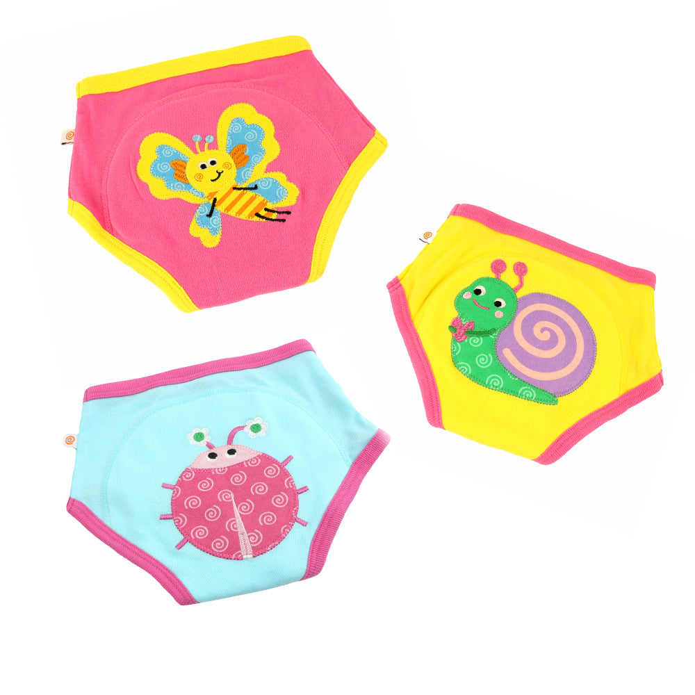 Toddler Organic Potty Training Pants (3-pk) - Garden Creatures **pre-order (orders Will Ship In Full Early March '25)**