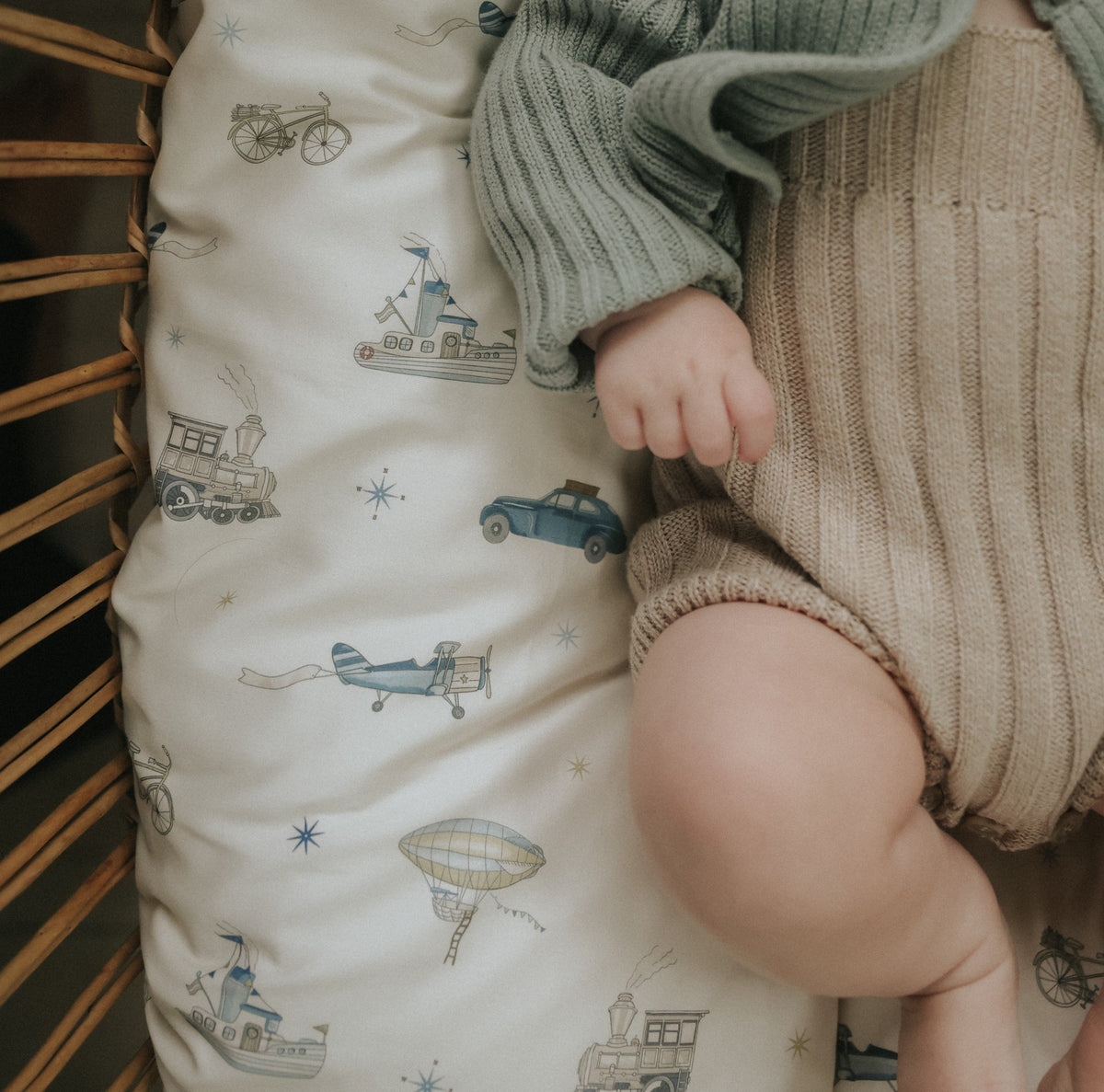 Transit Treasures Crib Sheet - Blue