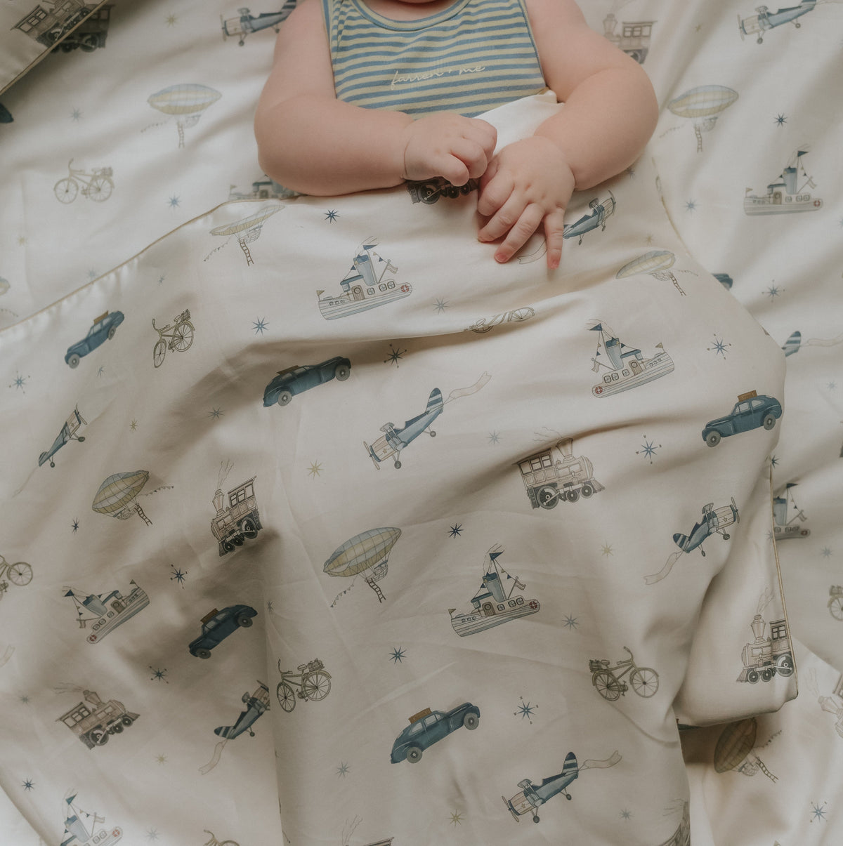 Transit Treasures Toddler Duvet - Blue