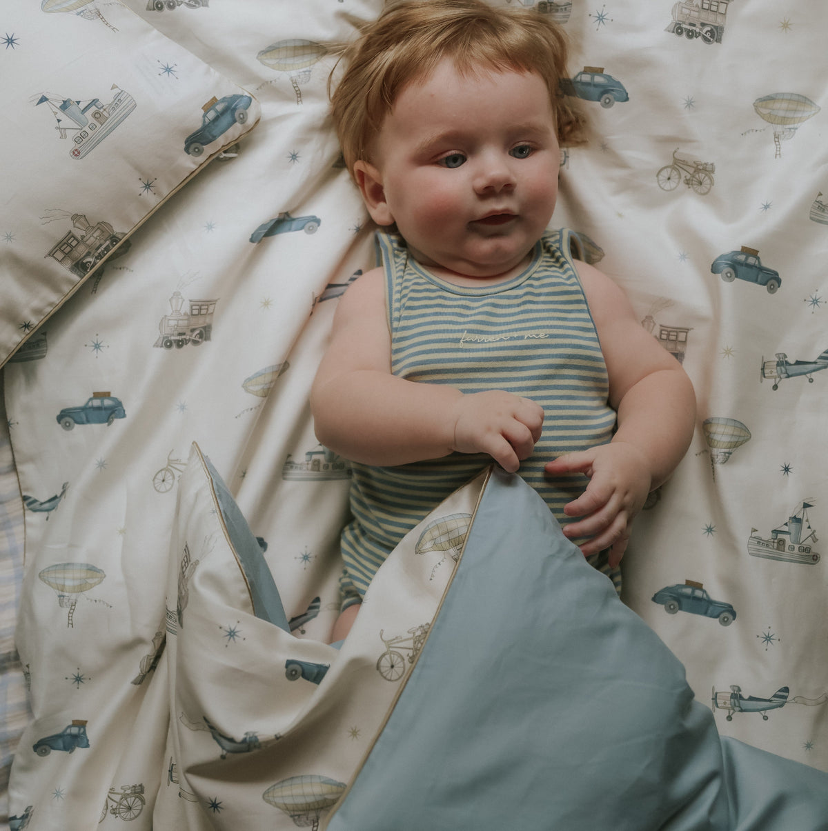 Transit Treasures Toddler Duvet - Blue