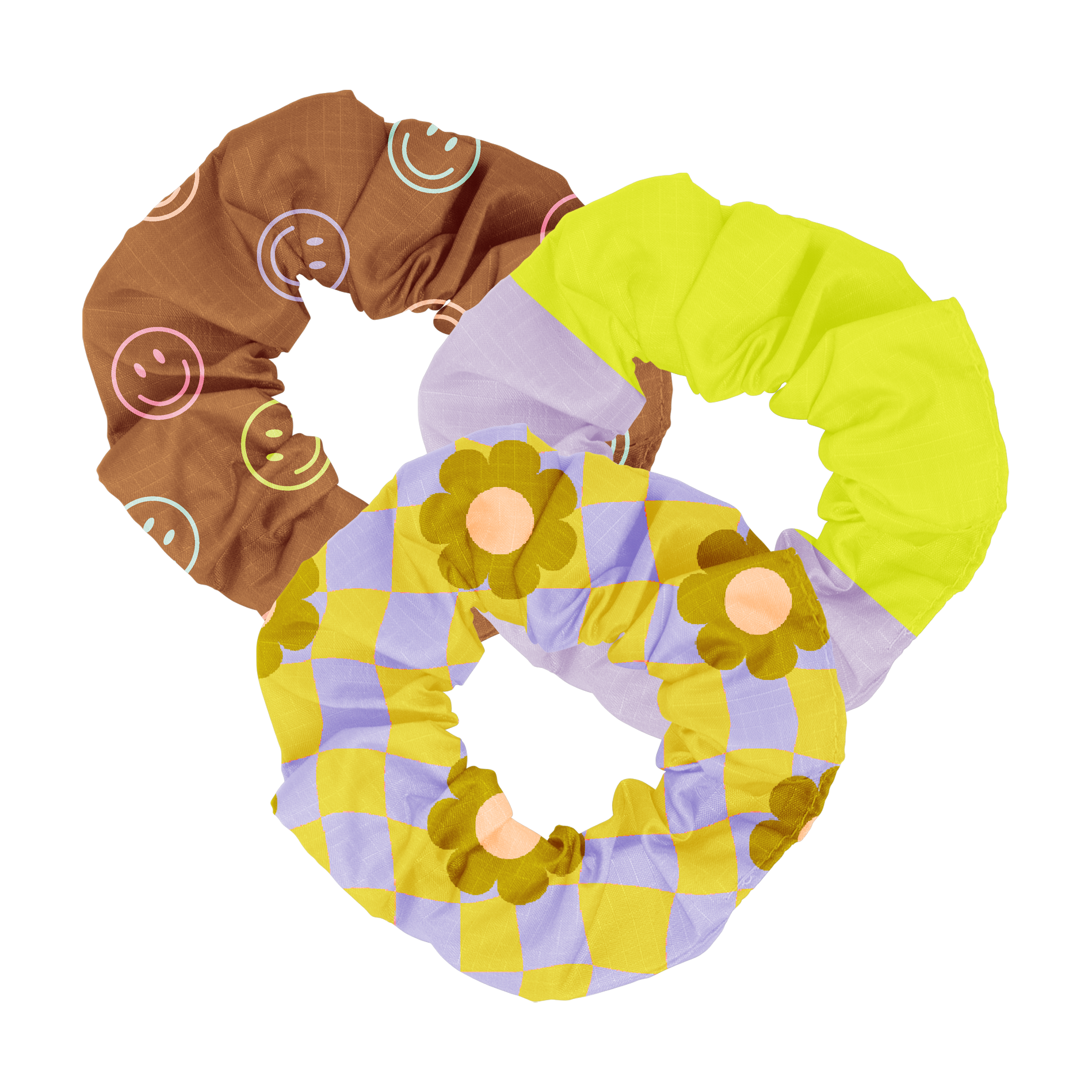 Cool Funky Daisy Scrunchie Set