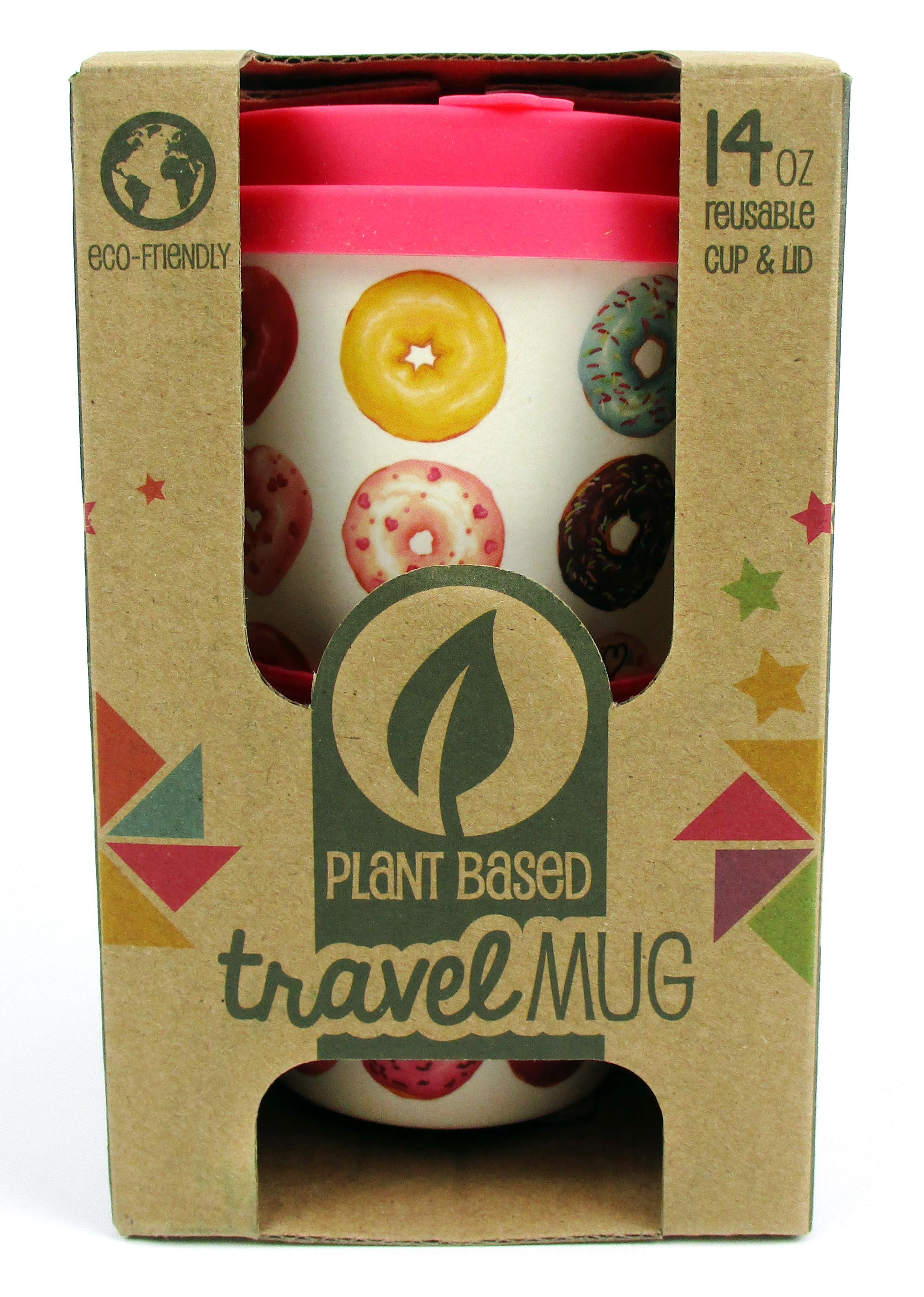 Eco-friendly Reusable Plant Fiber Travel Mug With Donuts Design