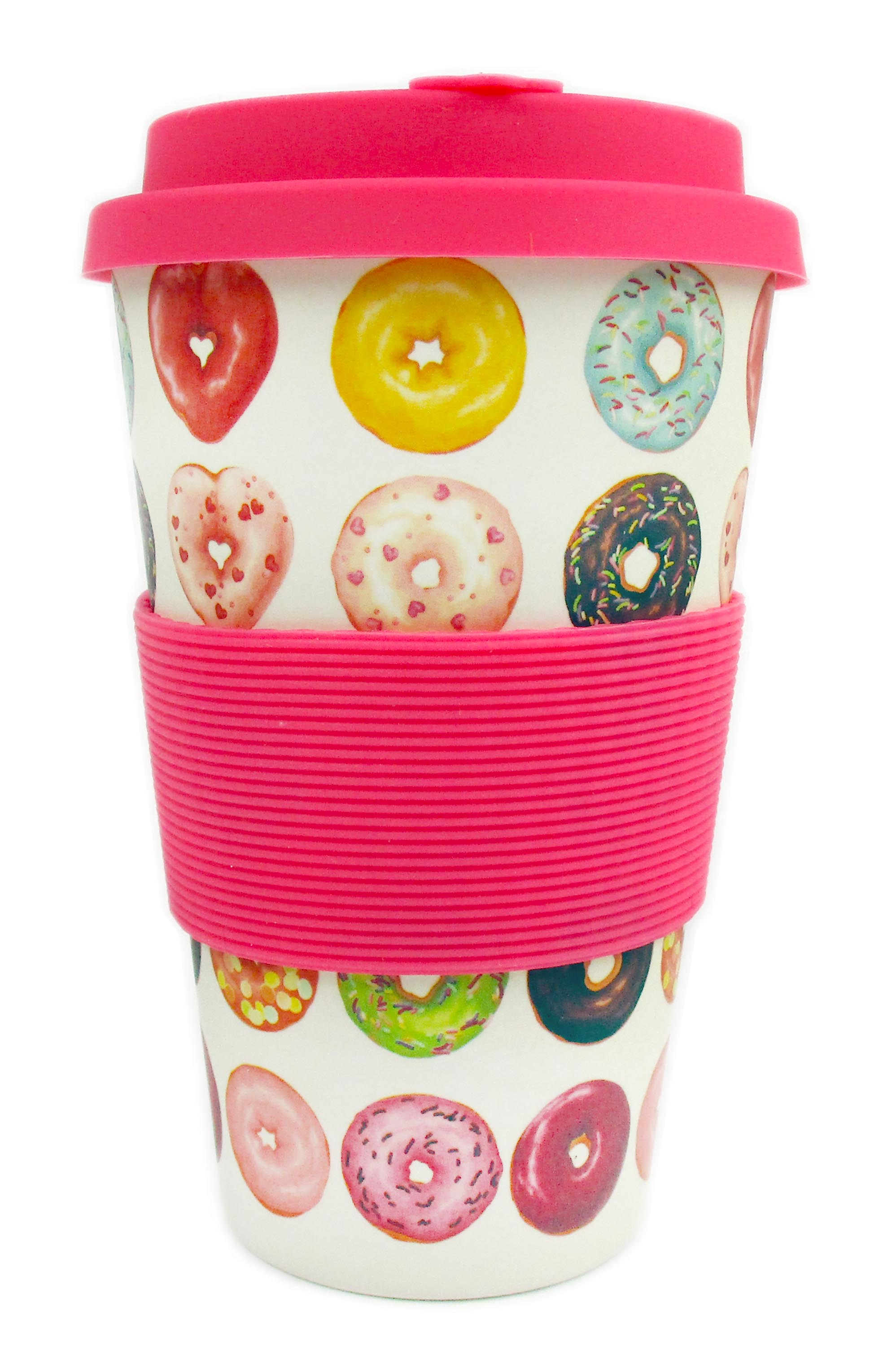 Eco-friendly Reusable Plant Fiber Travel Mug With Donuts Design