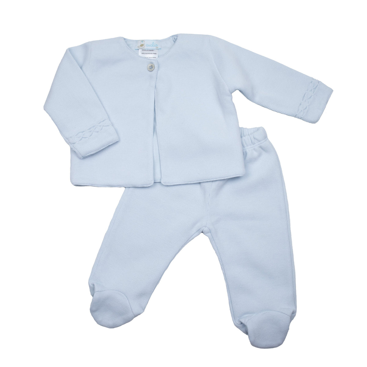 Hand Smocked Layette Set - Lt.blue