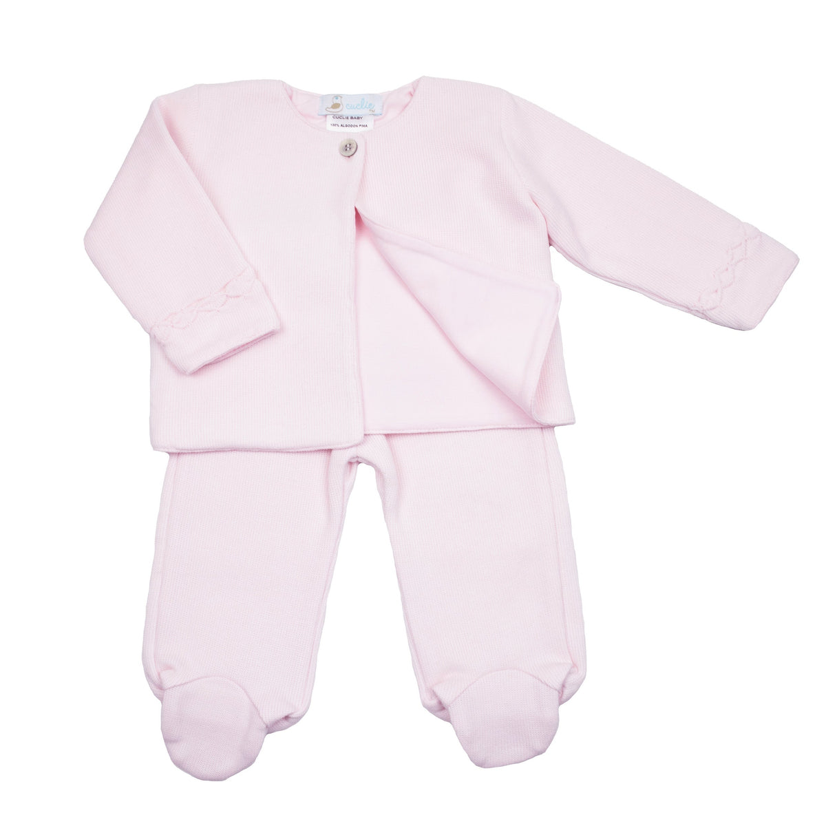 Hand Smocked Layette Set - Pink