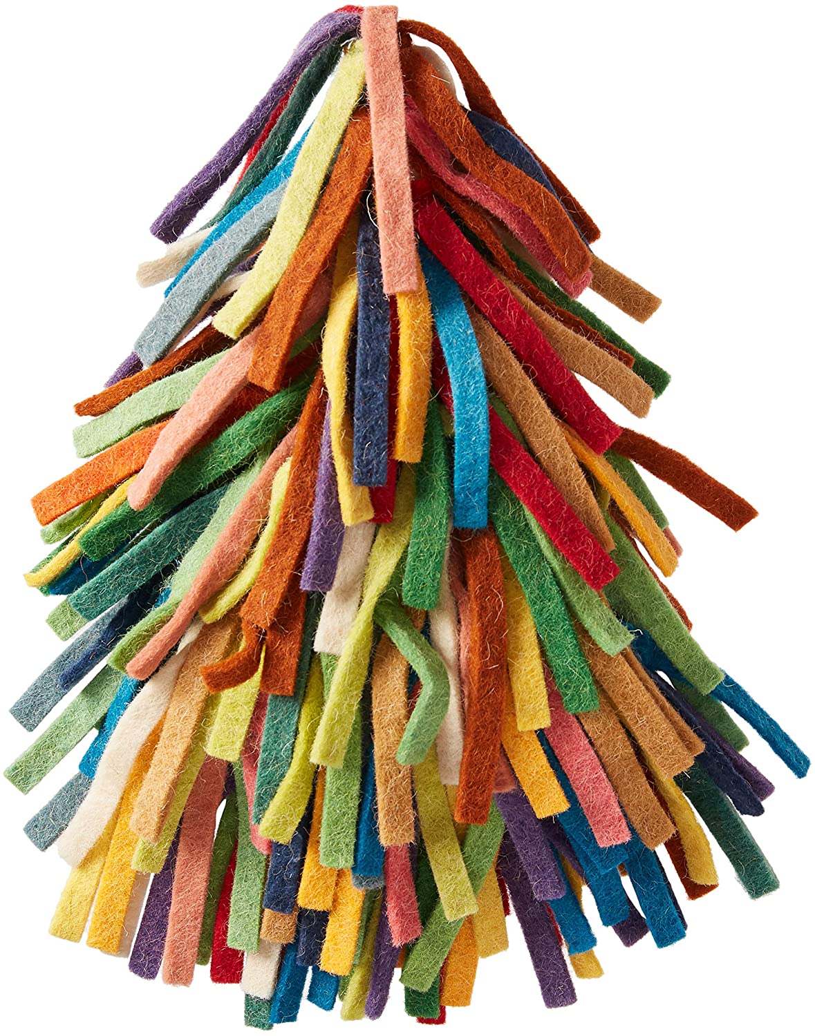 Handmade Hand Felted Wool Tree Topper - Multicolor Fringe