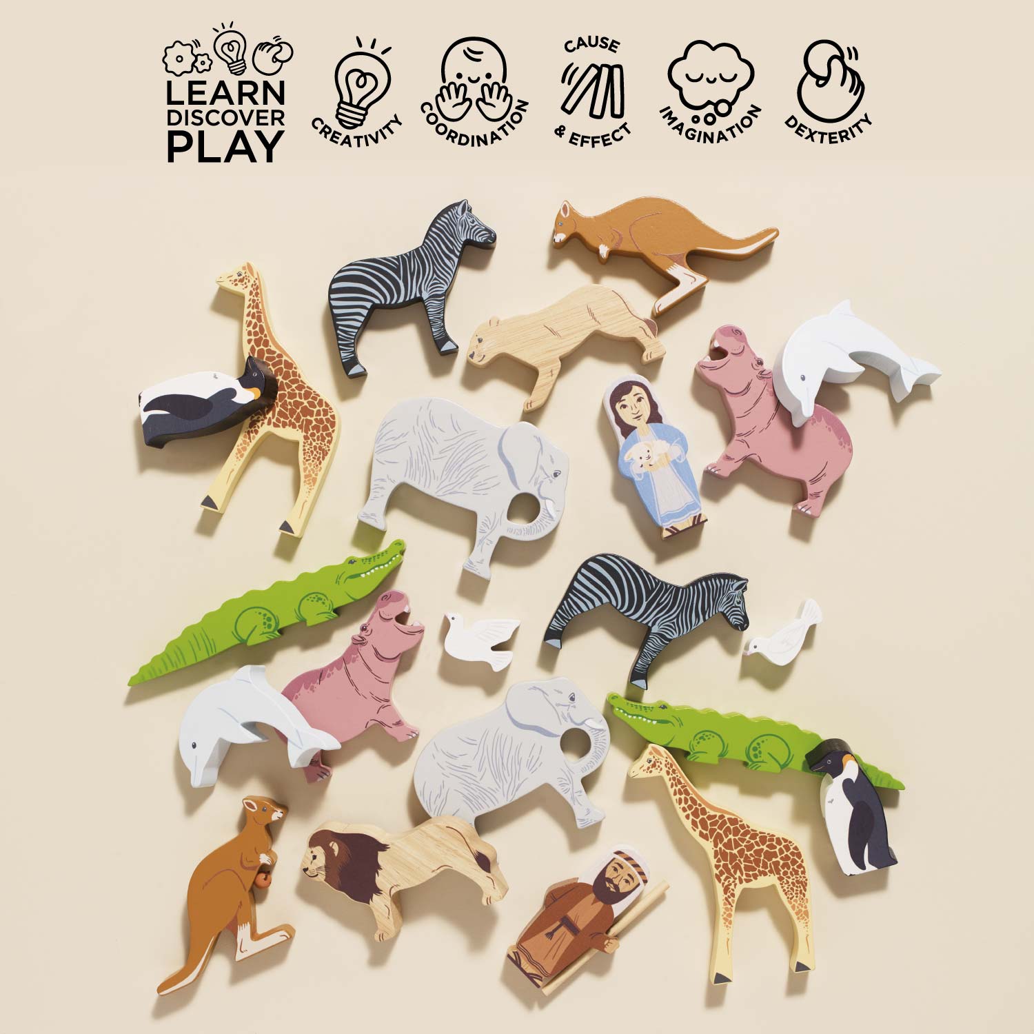 Noah's Great Wooden Ark & Animals