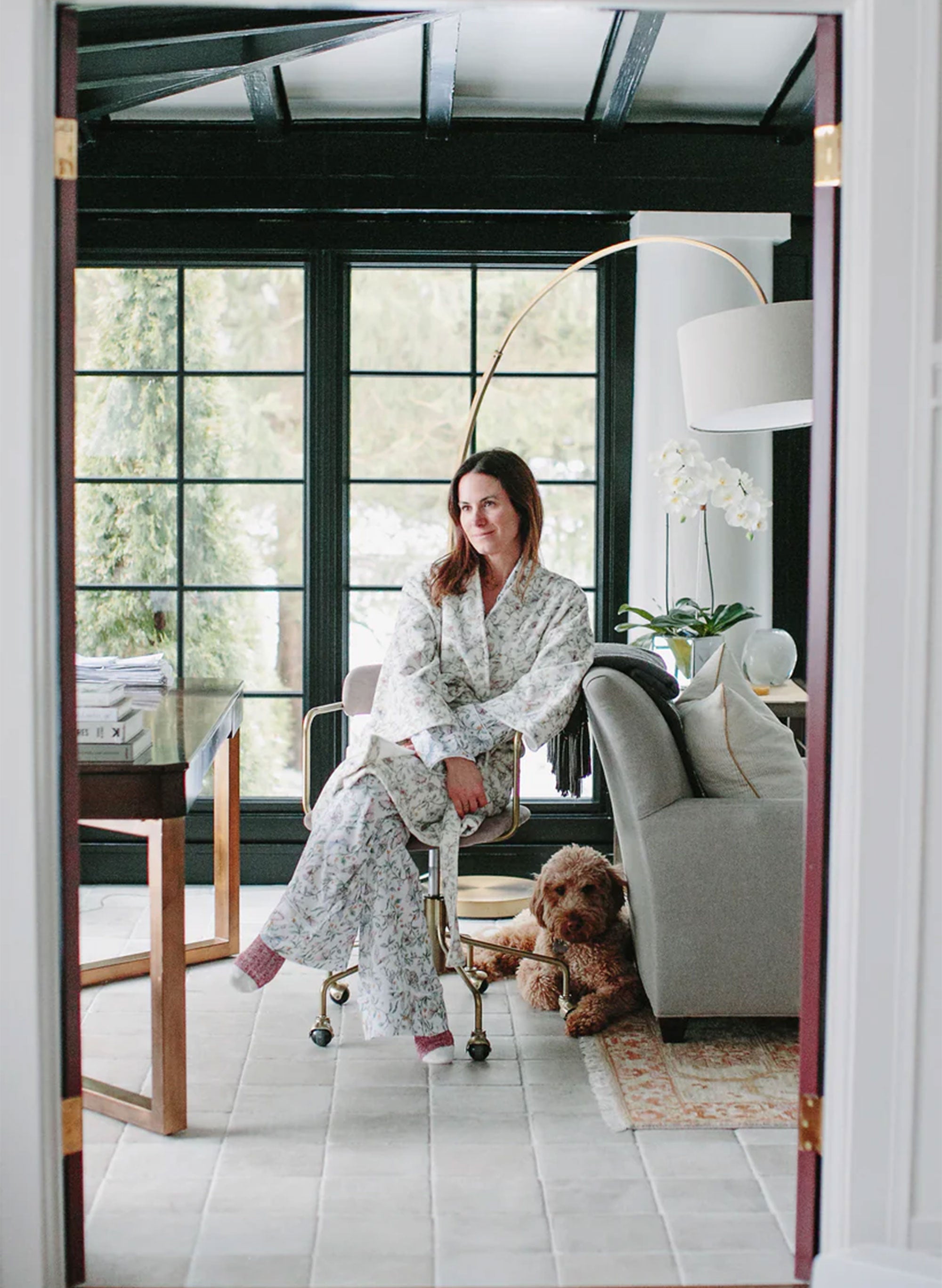 Women's Dahlia Bathrobe - Botanical Whisper