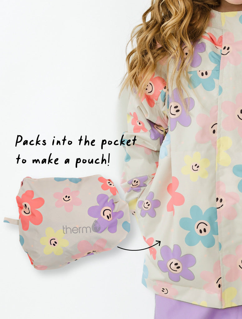 10k Packaway Rainshell - Happy Daisy