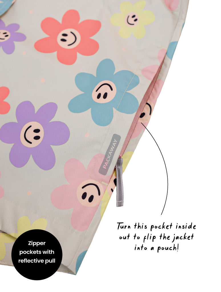 10k Packaway Rainshell - Happy Daisy