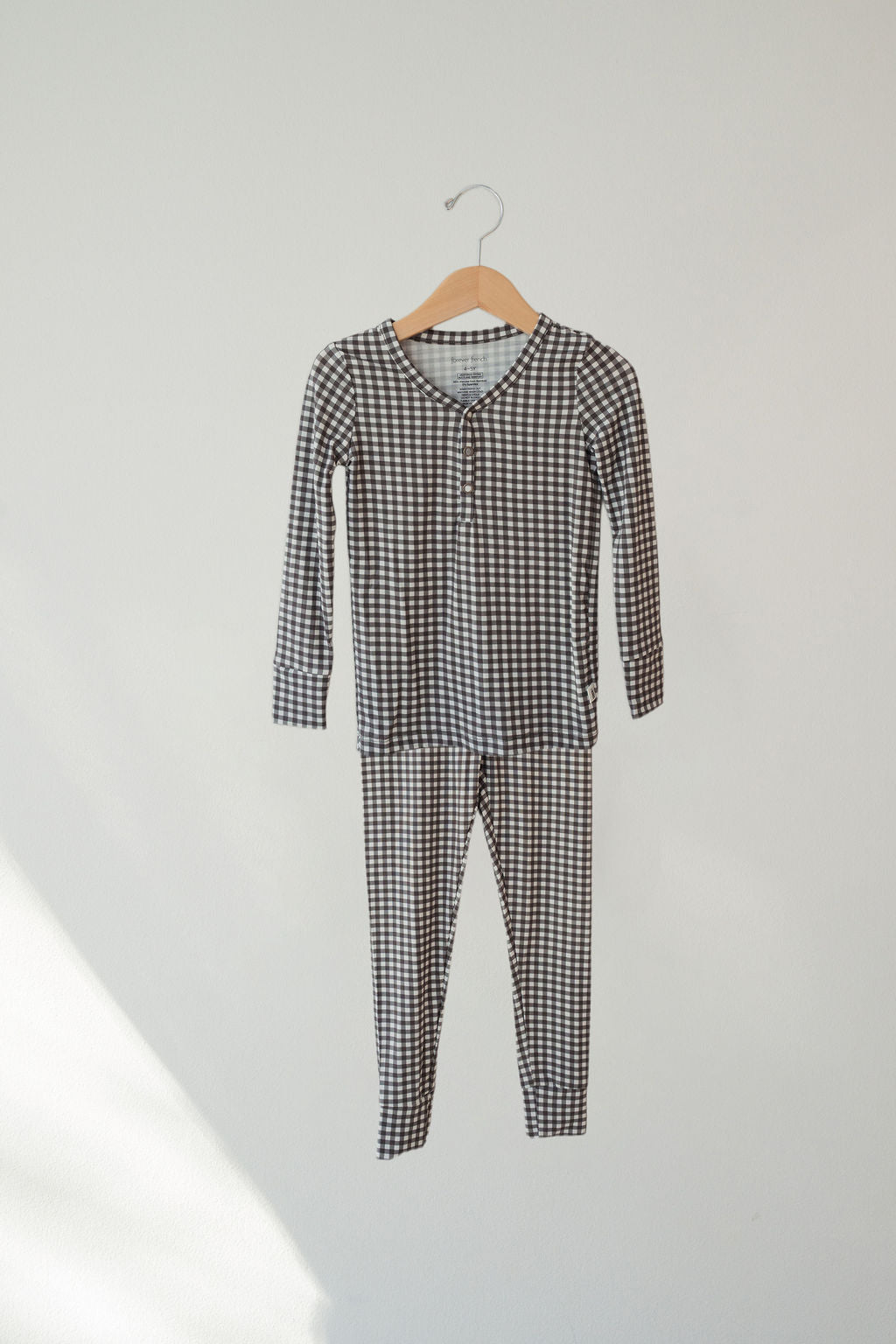 Bamboo Two Piece Pajamas | Green Gingham