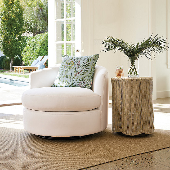 Kiira Outdoor Scalloped Side Table - Light Dune