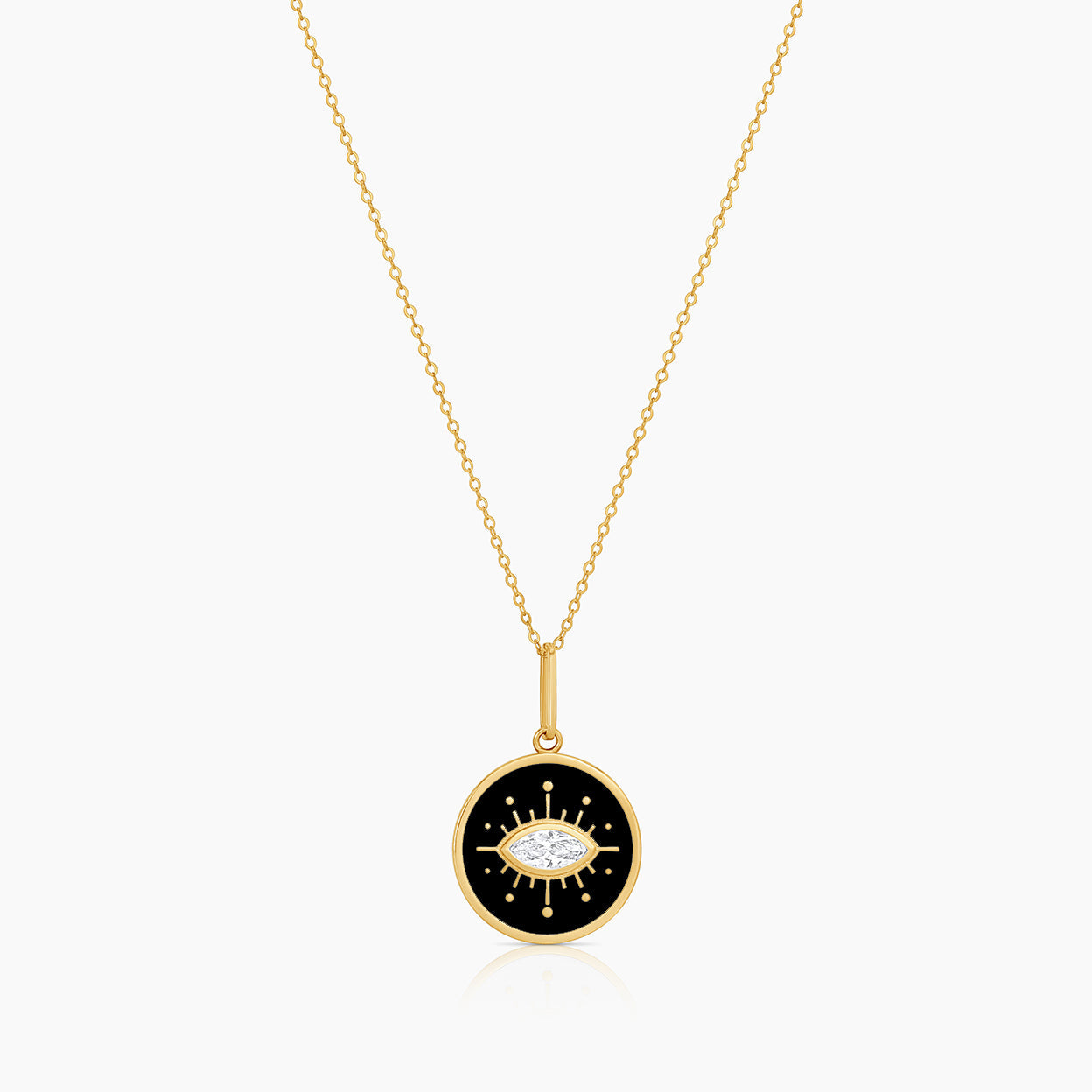 Talisman Black Enamel Necklace