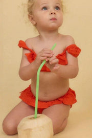 Tangerine Mini Cabana Bikini Set