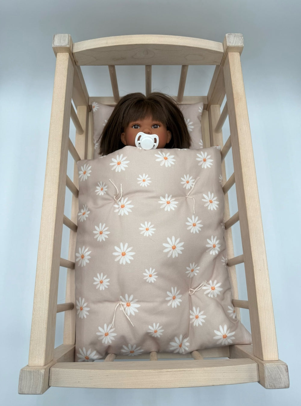 Doll Bedding Set - Taupe Daisy