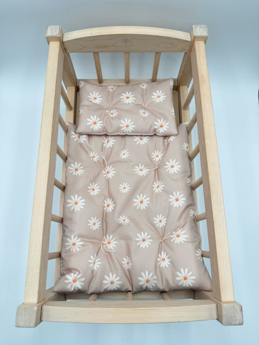 Doll Bedding Set - Taupe Daisy