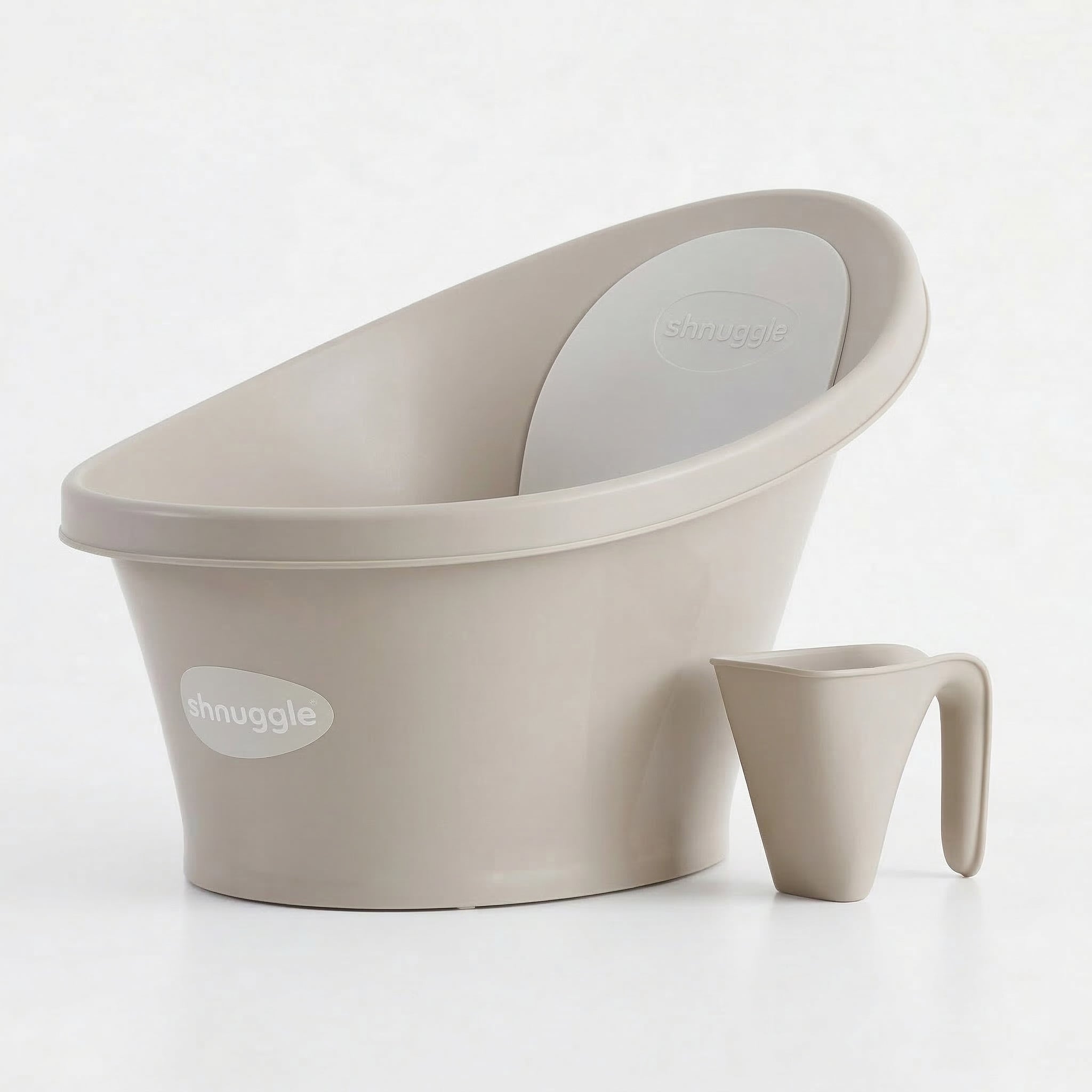 Newborn Bath Essentials Bundle | Baby Bath With Support Bump, Soft Backrest & Rinse Jug | Safe & Stylish Bathtime Set