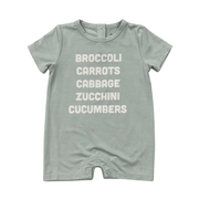 Baby Boy Short Sleeve Tee Romper In Broccoli Carrots