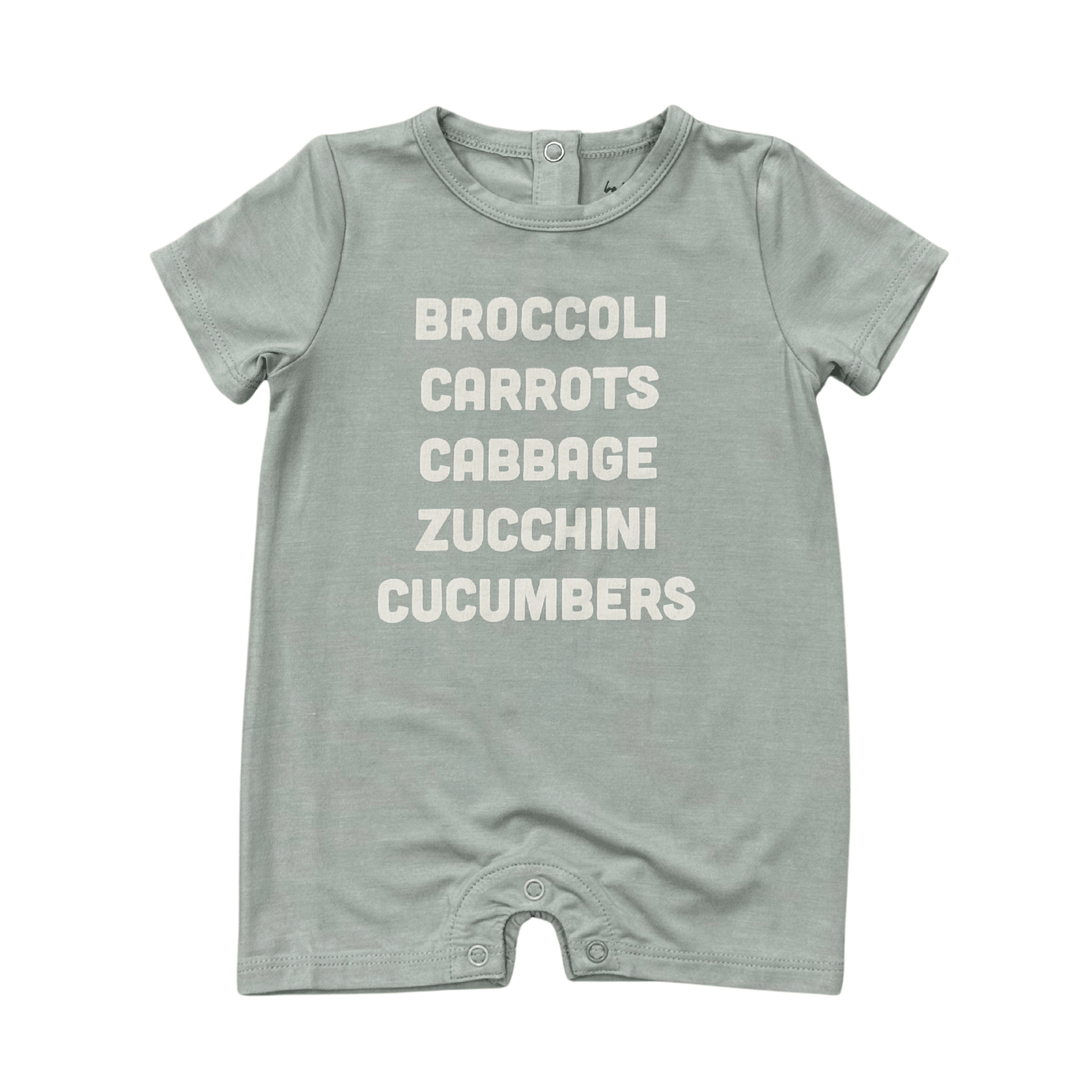 Baby Boy Short Sleeve Tee Romper In Broccoli Carrots