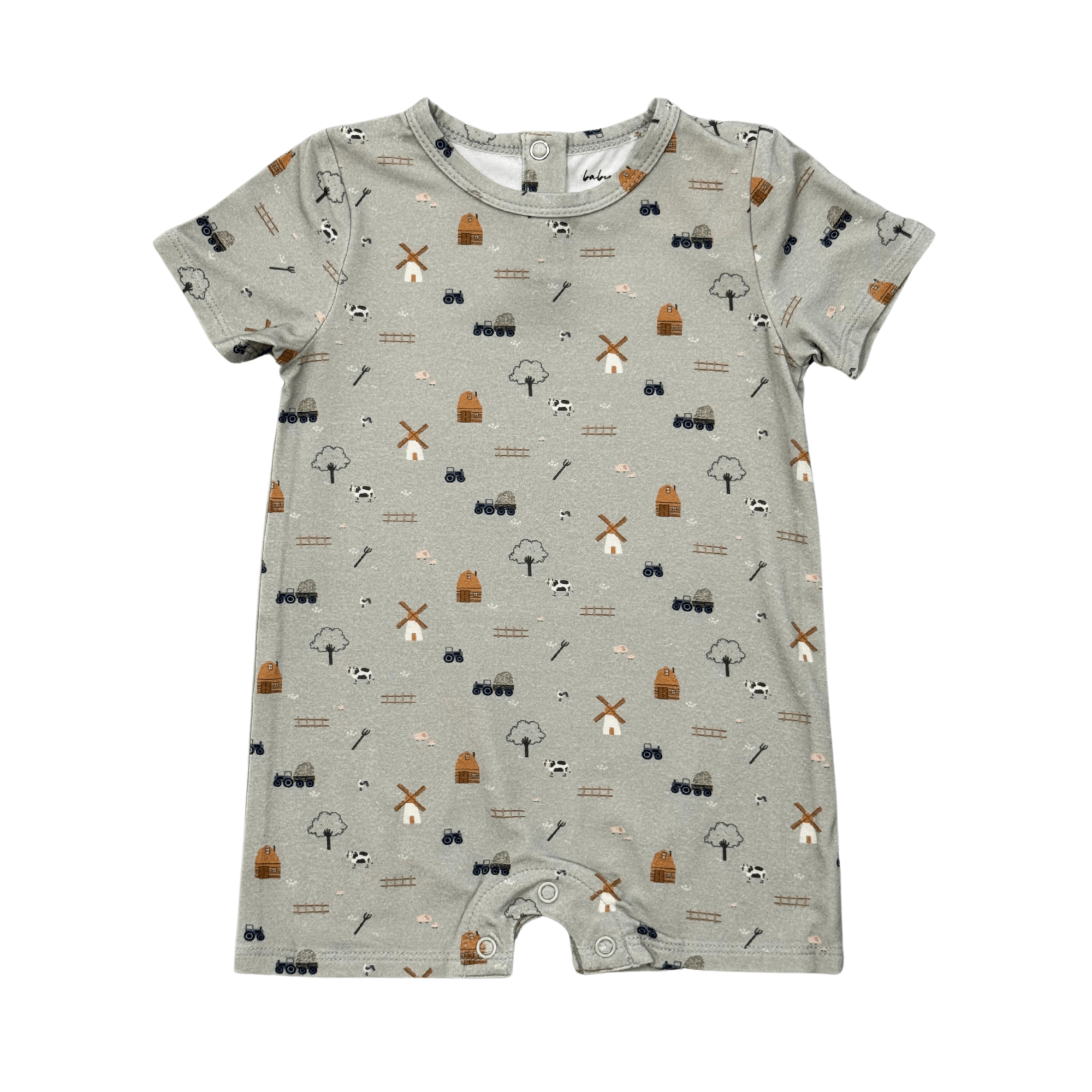 Baby Boy Short Sleeve Tee Romper In Broccoli Carrots