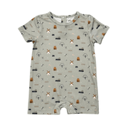 Baby Boy Short Sleeve Tee Romper In Farm