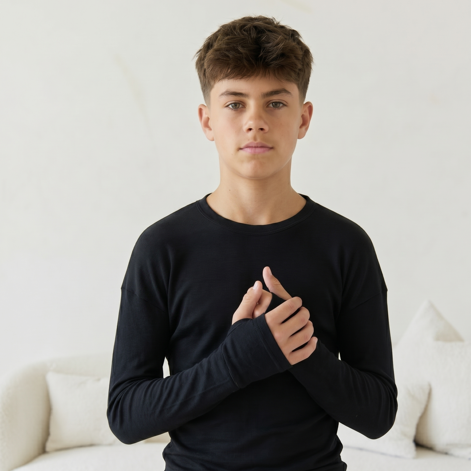 Teens’ Ultra Soft Tencel™ Micro Modal Long Sleeve Thumb-tee