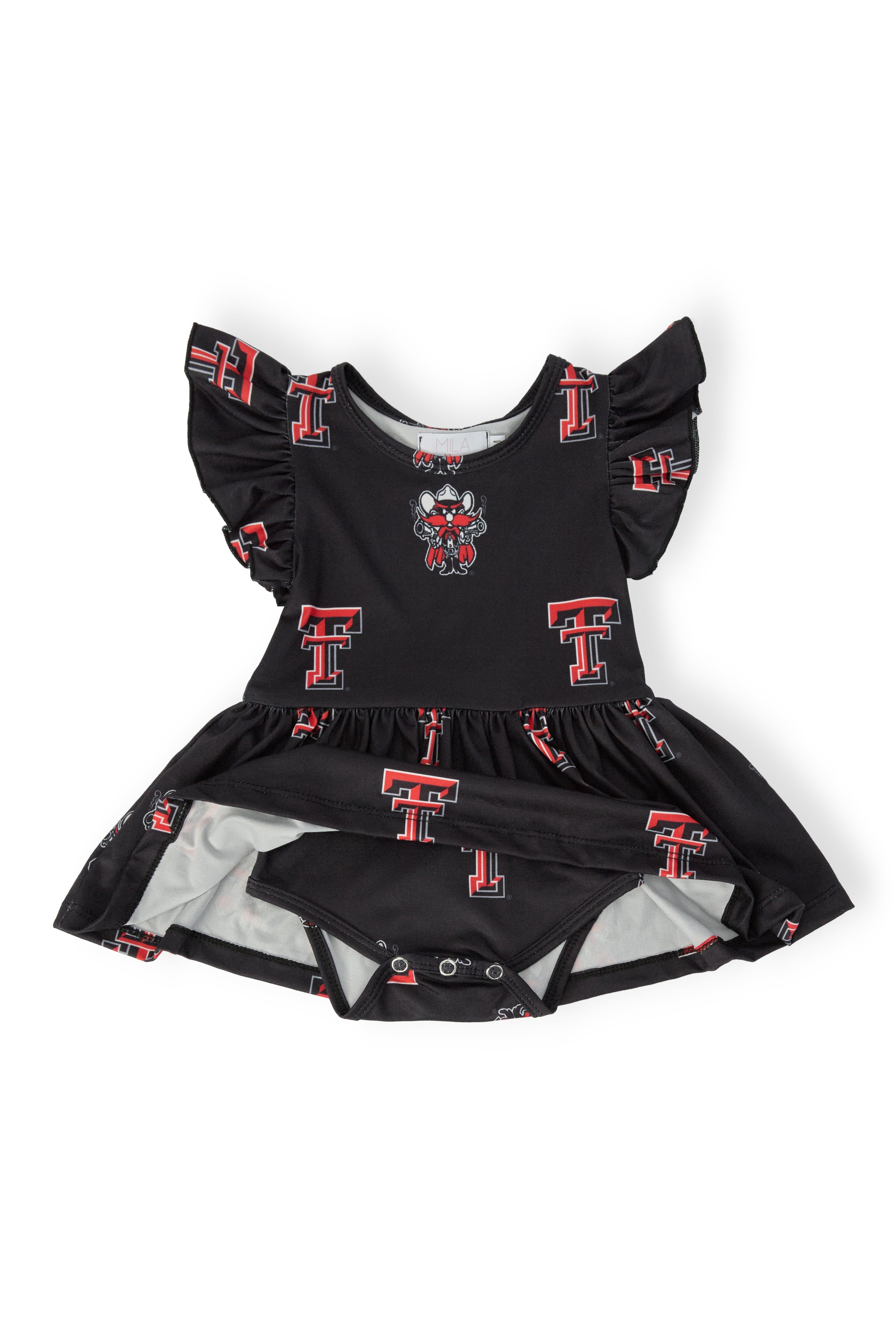 Texas Tech Black Raider Red Flutter Twirl Bodysuit