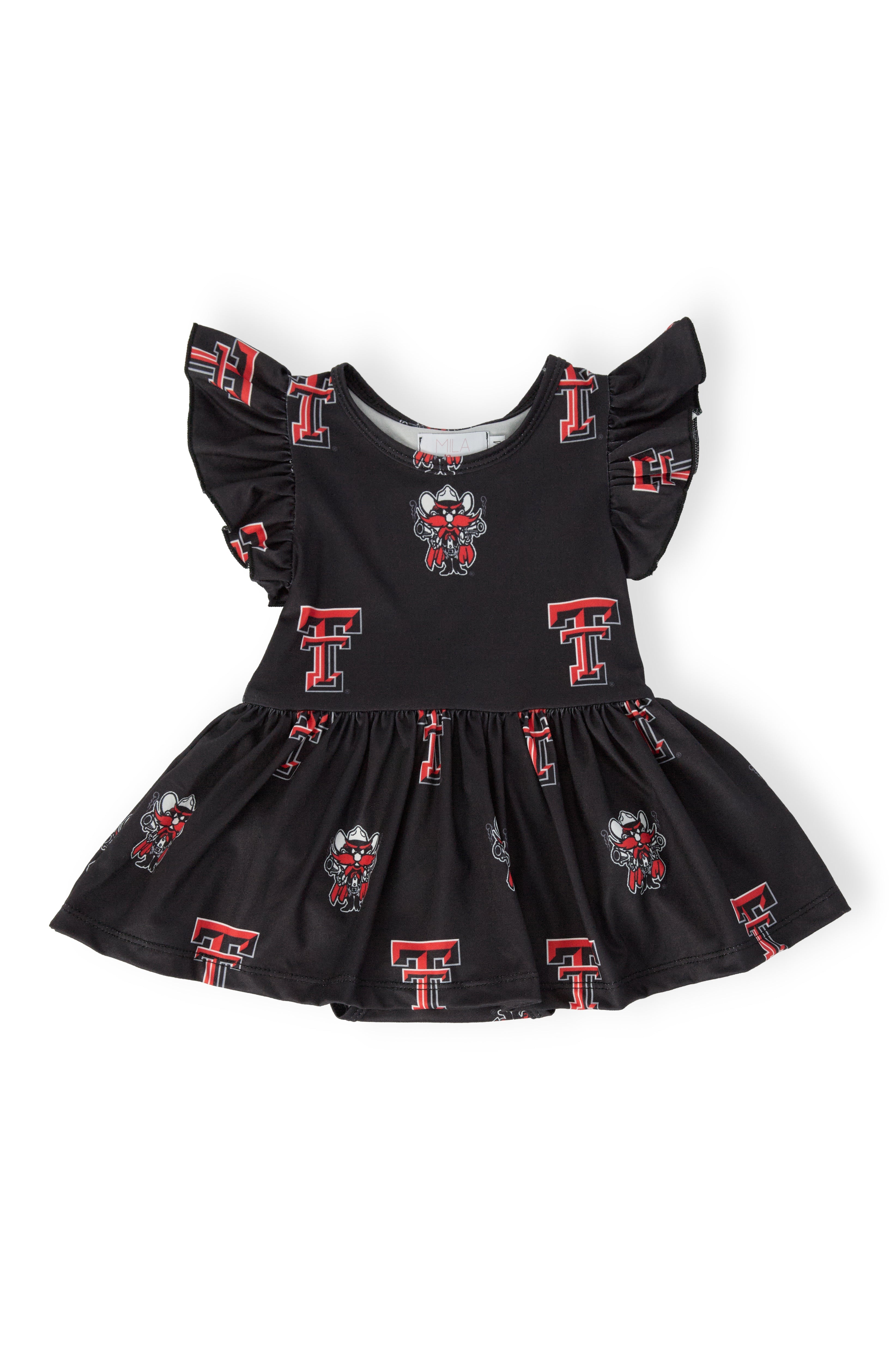 Texas Tech Black Raider Red Flutter Twirl Bodysuit