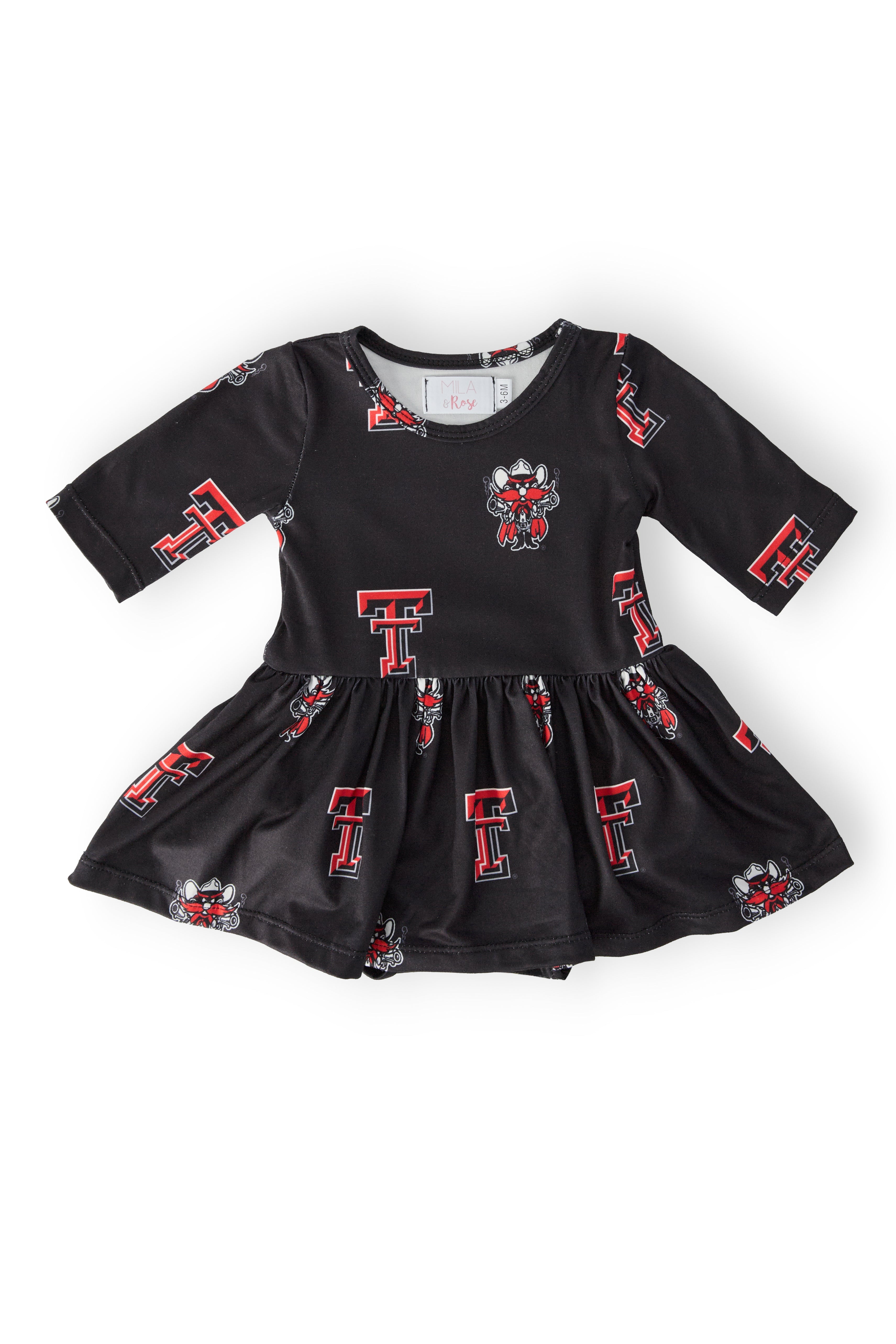 Texas Tech Black Raider Red 3/4 Sleeve Twirl Bodysuit