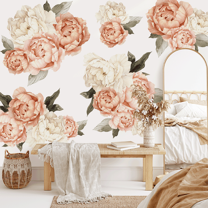 Summer Daze Peony Wall Decal Clusters