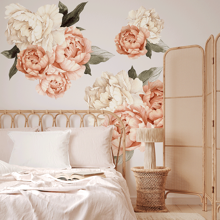 Summer Daze Peony Wall Decal Clusters