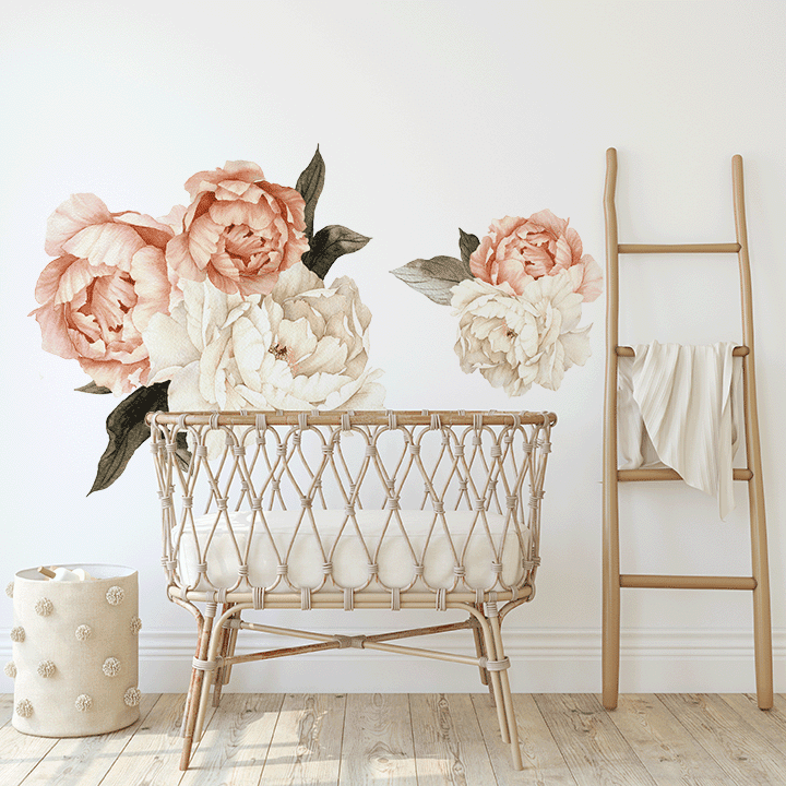 Summer Daze Peony Wall Decal Clusters