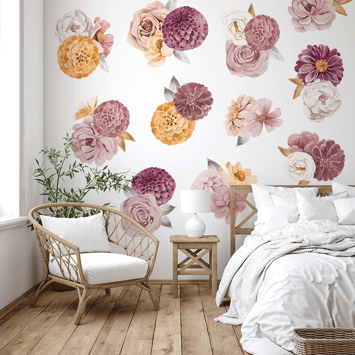 Victoria Floral Wall Decal Clusters