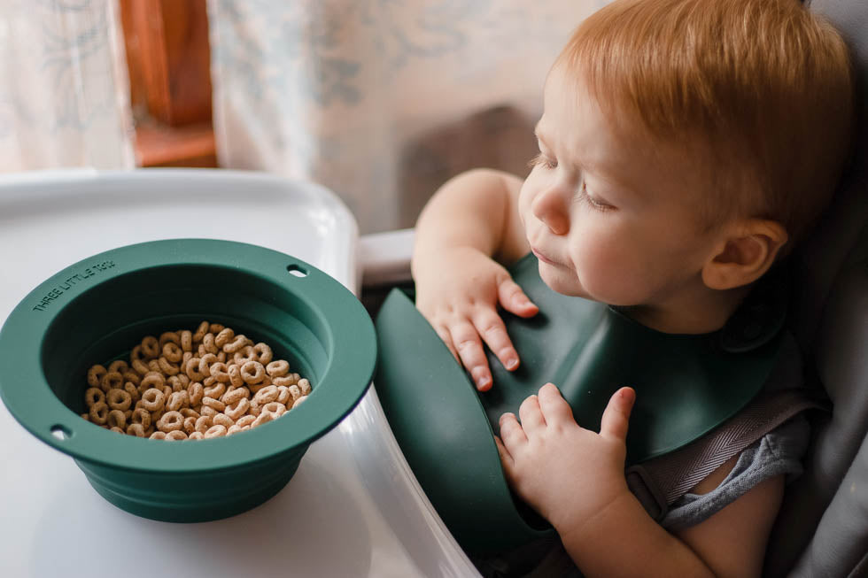 Forrest Green Silicone Bib With Crumb Catcher