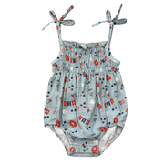 Baby Girl Tie-smocked Bodysuit In Summer Usa