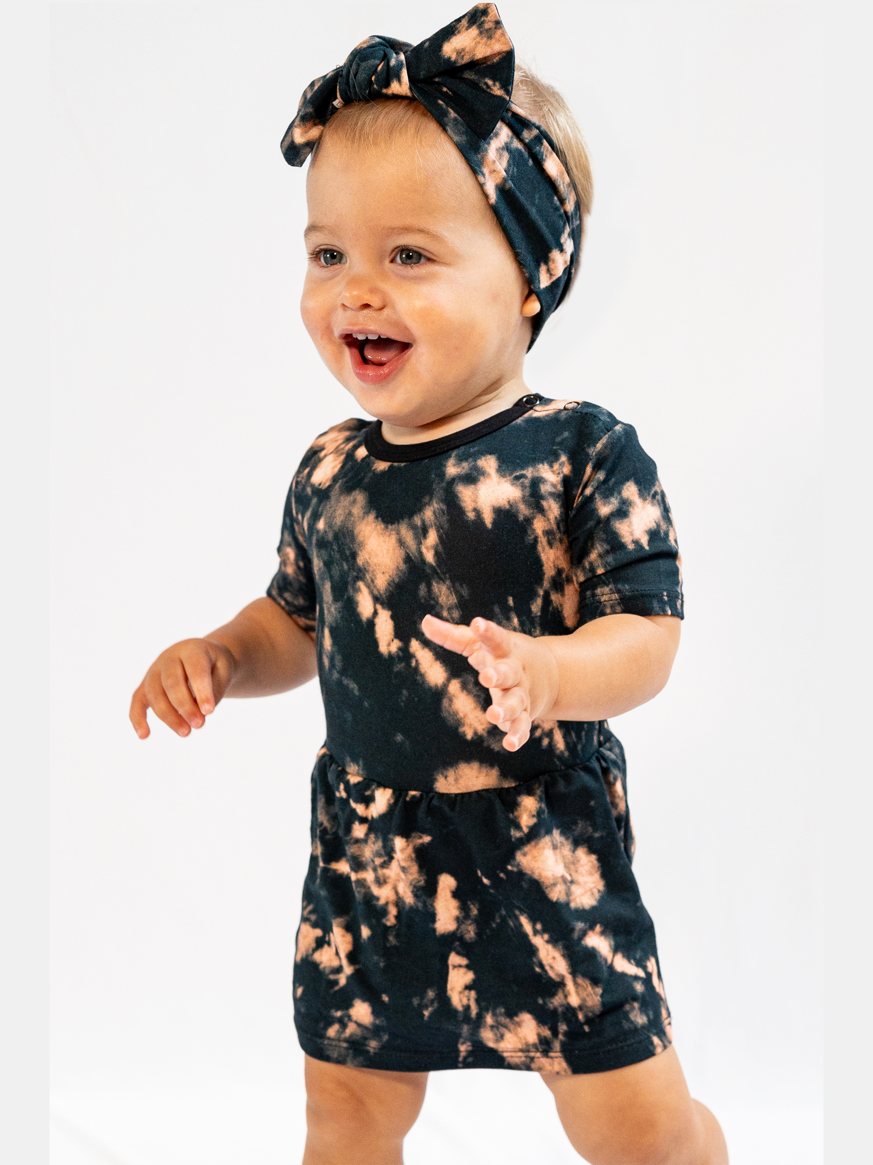 Black Tie-dye Baby Ballerina Dress